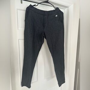 Roots-brand dark gray joggers. Size XS. Stretch waistband. Tapered ankles.